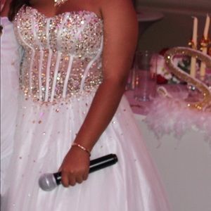 White and gold ballgown